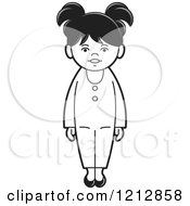 Clipart Of A Black And White Girl 5 Royalty Free Vector Illustration