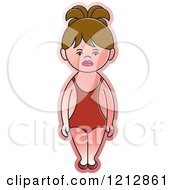 Clipart Of A Girl In A Red Swimsuit Royalty Free Vector Illustration by Lal Perera
