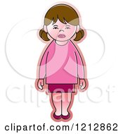 Clipart Of A Girl In A Pink Outfit Royalty Free Vector Illustration