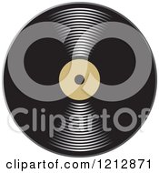 Poster, Art Print Of Shiny Vinyl Record With A Blank Tan Label