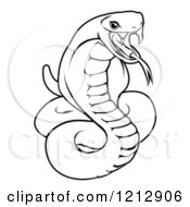 Cartoon Of An Outlined Chinese Zodiac Snake Royalty Free Vector Clipart by AtStockIllustration