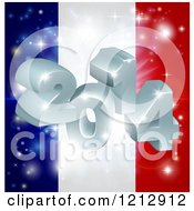 Poster, Art Print Of 3d 2014 And Fireworks Over A French Flag