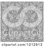 Clipart Of A Grayscale Seamless Art Nouveau Pattern Royalty Free Vector Illustration