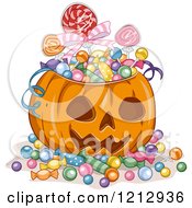 Poster, Art Print Of Halloween Jackolantern Pumpkin Full Of Candy