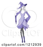 Poster, Art Print Of Woman In A Purple Witch Halloween Costume