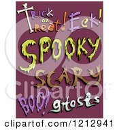 Poster, Art Print Of Halloween Words On Purple