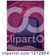 Clipart Of A Blank Tombstone Over Swirls Royalty Free Vector Illustration