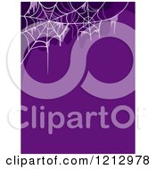 Poster, Art Print Of Purple Halloween Background With Spider Webs