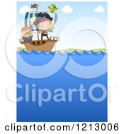 Poster, Art Print Of Little Pirates Sailling A Ship