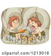 Poster, Art Print Of Caveman And Woman Starting A Fire