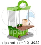 Clipart Of A Dim Sum Vendor Food Cart Royalty Free Vector Illustration