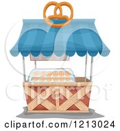 Clipart Of A Soft Pretzel Food Cart Royalty Free Vector Illustration by BNP Design Studio