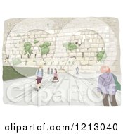 Poster, Art Print Of Tourists A The Wailing Wall In Israel