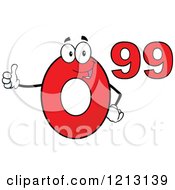 Poster, Art Print Of Red Ninety Nine Cent Mascot Holding A Thumb Up