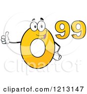 Poster, Art Print Of Yellow Ninety Nine Cent Mascot Holding A Thumb Up