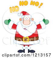 Cartoon Of A Jolly Santa Saying Ho Ho Ho Royalty Free Vector Clipart