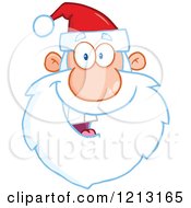 Cartoon Of A Jolly Santa Face Royalty Free Vector Clipart