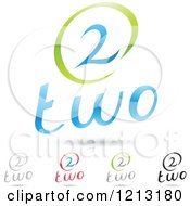 Poster, Art Print Of Abstract Number 2 Icons With Two Text Under The Digit 9