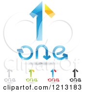 Clipart Of Abstract Number 1 Icons With Text Under The Digit 3 Royalty Free Vector Illustration