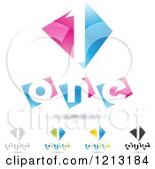 Clipart Of Abstract Number 1 Icons With Text Under The Digit 4 Royalty Free Vector Illustration