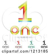 Clipart Of Abstract Number 1 Icons With Text Under The Digit 5 Royalty Free Vector Illustration