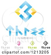 Poster, Art Print Of Abstract Number 3 Icons With Three Text Under The Digit 9