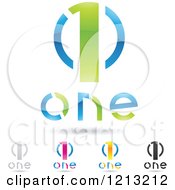 Clipart Of Abstract Number 1 Icons With Text Under The Digit 2 Royalty Free Vector Illustration
