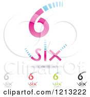 Poster, Art Print Of Abstract Number 6 Icons With Six Text Under The Digit 7