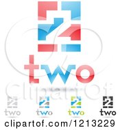 Clipart Of Abstract Number 2 Icons With Two Text Under The Digit 5 Royalty Free Vector Illustration
