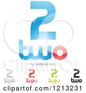 Clipart Of Abstract Number 2 Icons With Two Text Under The Digit 3 Royalty Free Vector Illustration