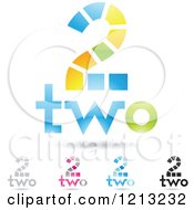 Clipart Of Abstract Number 2 Icons With Two Text Under The Digit 2 Royalty Free Vector Illustration