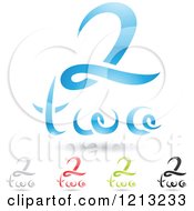 Clipart Of Abstract Number 2 Icons With Two Text Under The Digit Royalty Free Vector Illustration