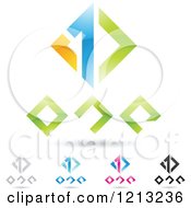 Clipart Of Abstract Number 1 Icons With Text Under The Digit 7 Royalty Free Vector Illustration