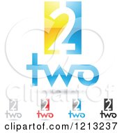 Poster, Art Print Of Abstract Number 2 Icons With Two Text Under The Digit 8