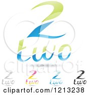 Poster, Art Print Of Abstract Number 2 Icons With Two Text Under The Digit 7