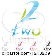 Clipart Of Abstract Number 2 Icons With Two Text Under The Digit 6 Royalty Free Vector Illustration