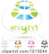 Clipart Of Abstract Number 8 Icons With Eight Text Under The Digit 2 Royalty Free Vector Illustration