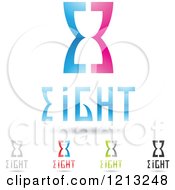 Poster, Art Print Of Abstract Number 8 Icons With Eight Text Under The Digit 6