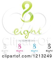 Poster, Art Print Of Abstract Number 8 Icons With Eight Text Under The Digit 7