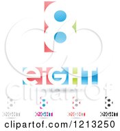 Poster, Art Print Of Abstract Number 8 Icons With Eight Text Under The Digit 8