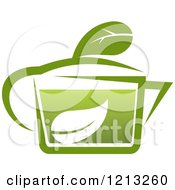 Poster, Art Print Of Pot Of Green Tea With Leaves 13