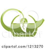 Clipart Of A Pot Of Green Tea With Leaves 11 Royalty Free Vector Illustration