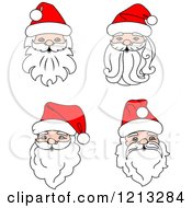 Clipart Of Santa Heads Royalty Free Vector Illustration