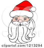 Clipart Of A Santa Head 2 Royalty Free Vector Illustration