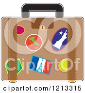 Suitcase With France Italy And Usa Travel Stickers