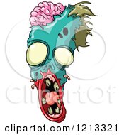 Poster, Art Print Of Rotting Zombie Head Screaming