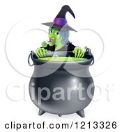 Poster, Art Print Of Witch Smiling Over A Boiling Cauldron