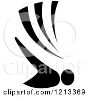 Clipart Of A Black And White Swimmer 2 Royalty Free Vector Illustration