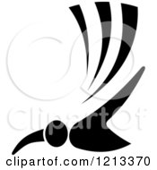 Clipart Of A Black And White Swimmer Royalty Free Vector Illustration