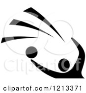 Clipart Of A Black And White Volleyball Player Royalty Free Vector Illustration